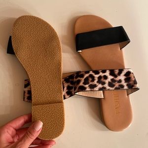 Leopard sandals! Size 7.5. Never worn